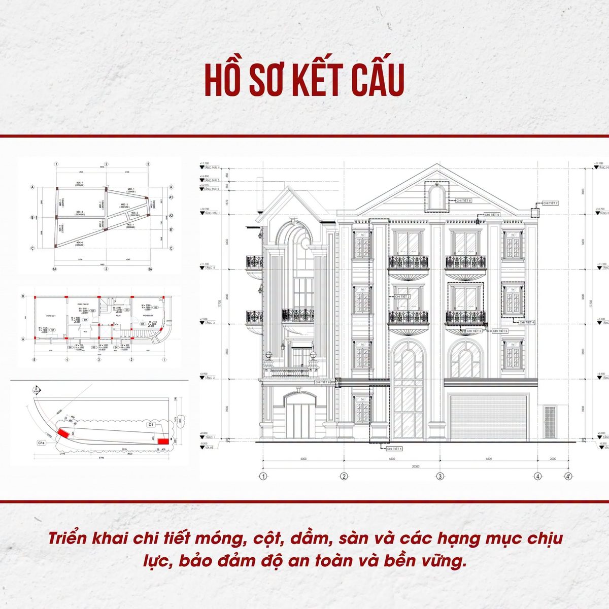 Một bộ hồ sơ kết cấu đảm bảo đồng bộ Kết cấu và Hạ tầng Kỹ thuật